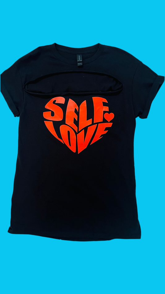 Custom Designed - Women’s Distressed “Self Love Heart” Tee