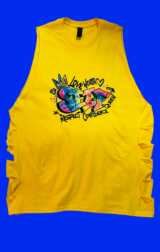 Custom Designed “Women’s SELF LOVE Queen - Distressed Tee”